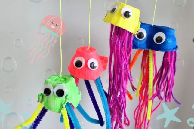 Jelly Fish - Egg Carton Craft - Kiwi Families