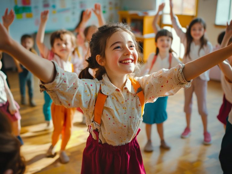 Kids playing a quick game in the classroom